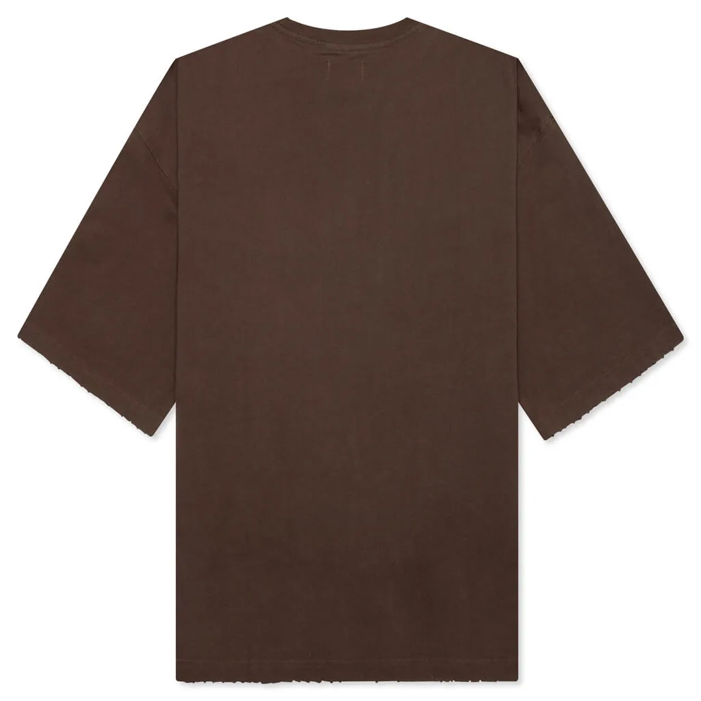 Embroidered Pocket Tee - Brown