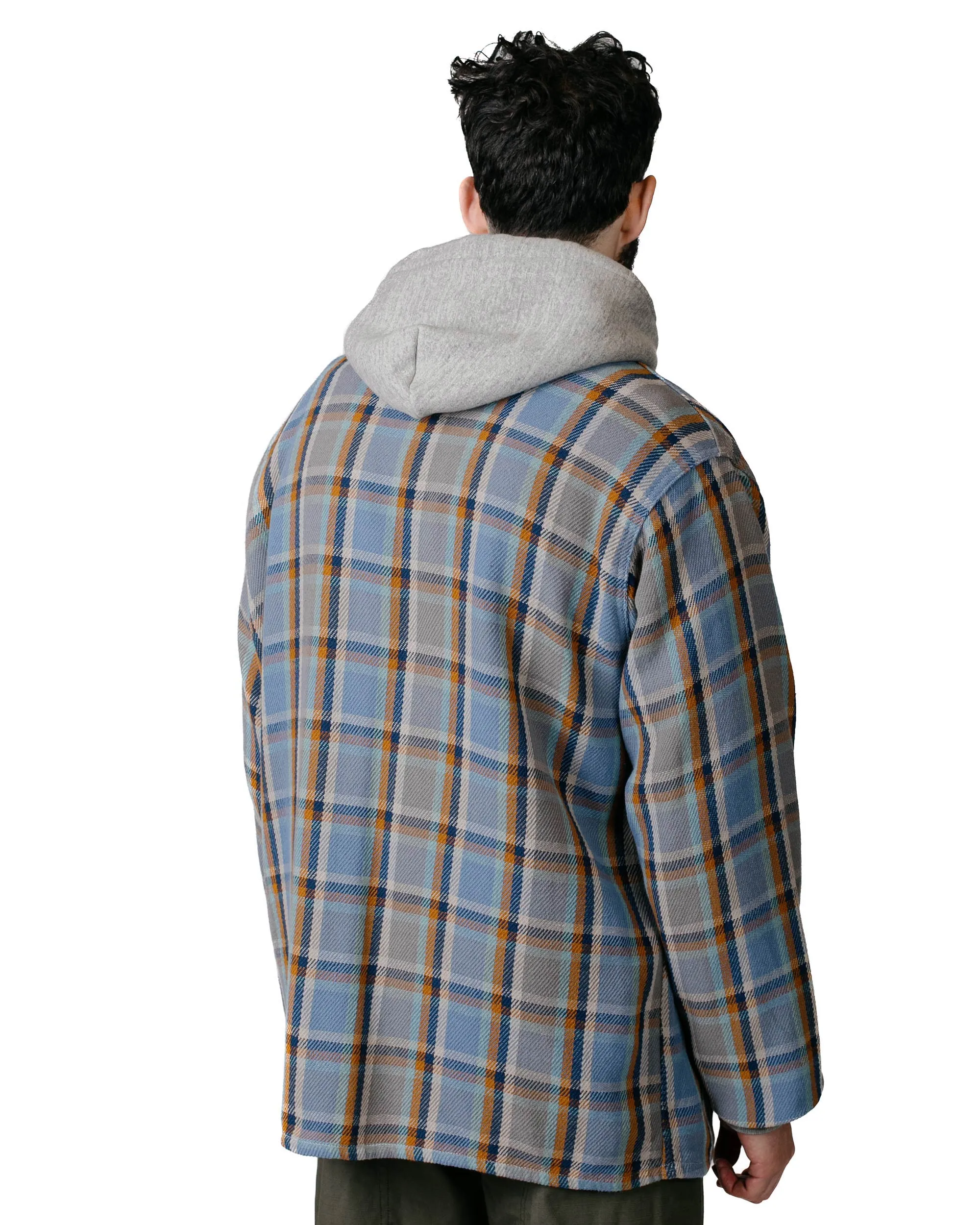 Engineered Garments BA Shirt Jacket Blue Cotton Heavy Twill Plaid