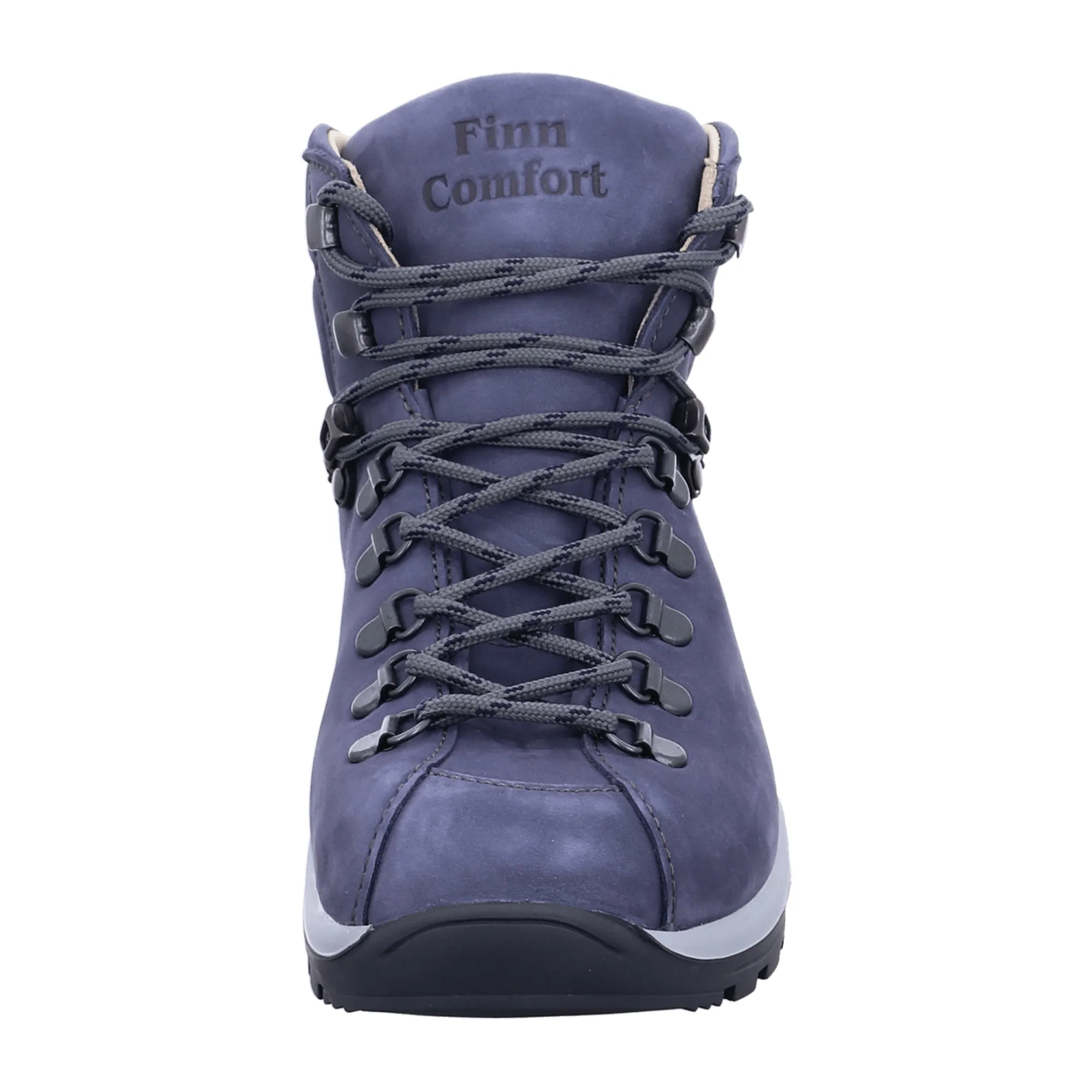 Finn Comfort Garmisch Women's Hiking Boots - Marine Blue Nubuck Leather, Orthopedic Support