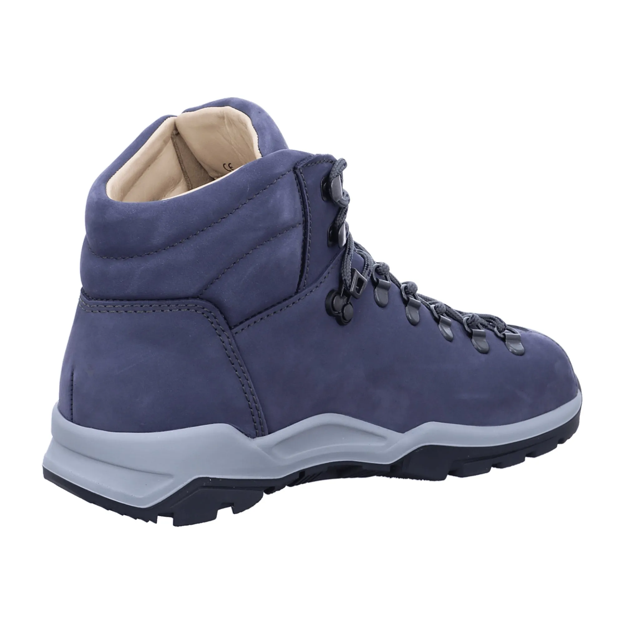 Finn Comfort Garmisch Women's Hiking Boots - Marine Blue Nubuck Leather, Orthopedic Support