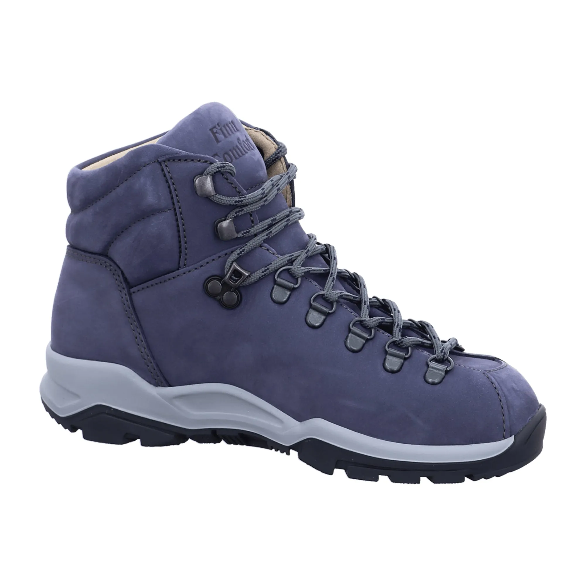 Finn Comfort Garmisch Women's Hiking Boots - Marine Blue Nubuck Leather, Orthopedic Support