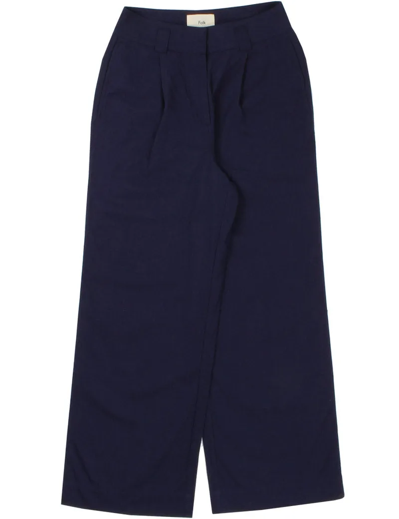 Folk Pleated Pant Blue