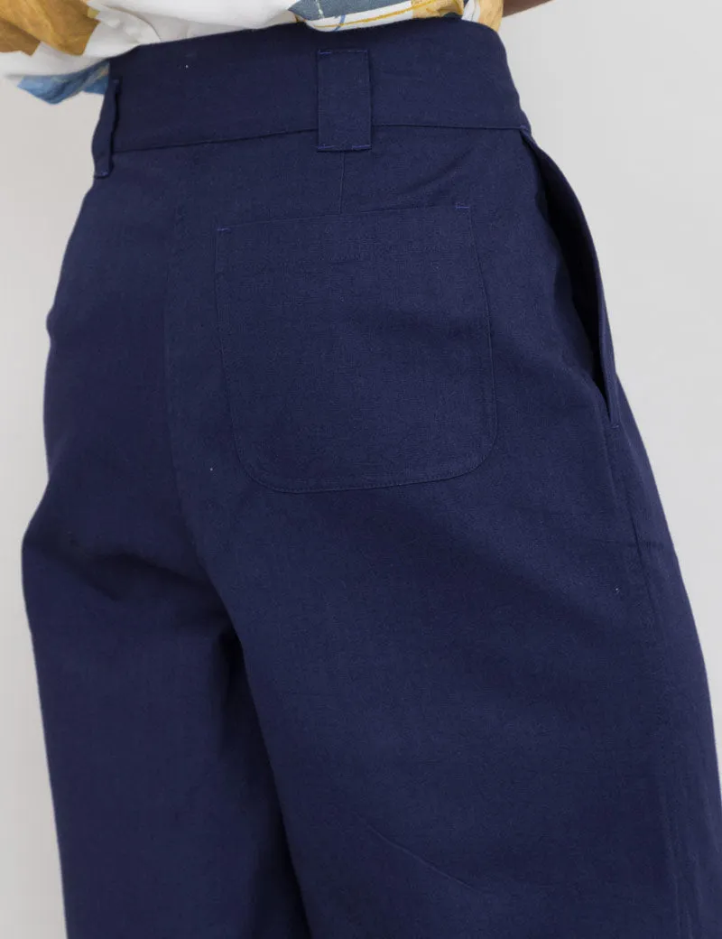 Folk Pleated Pant Blue