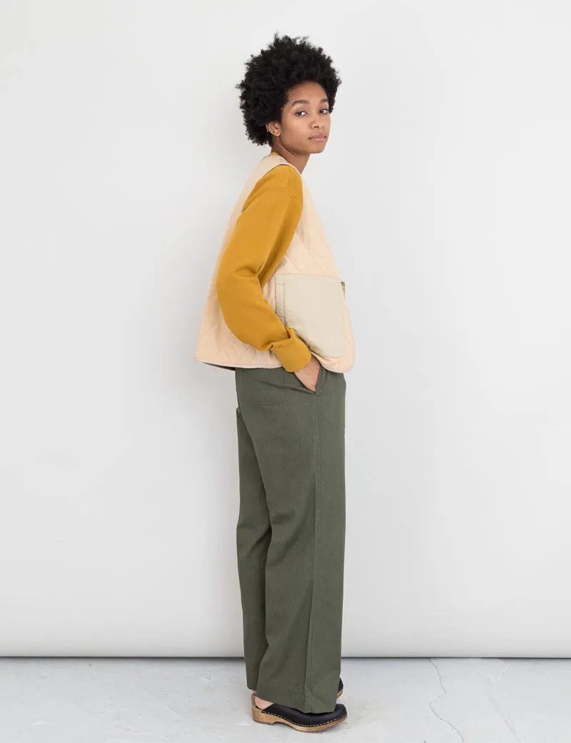 Folk Pleated Pant Olive