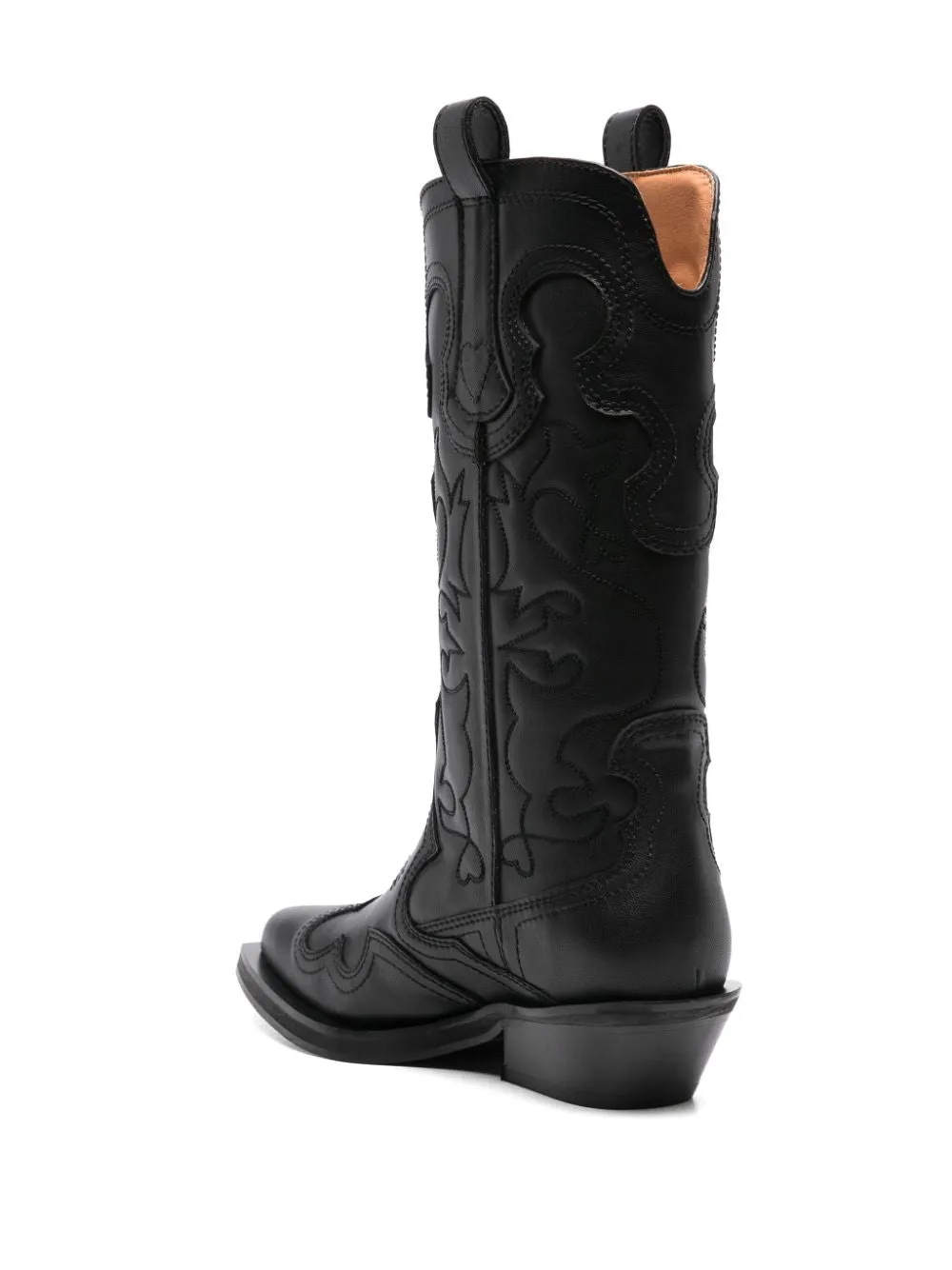 GANNI    Ganni Mid Shaft Embroidered Western Boot