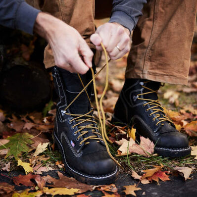 Georgia Men's USA Logger Waterproof Work Boot in Black