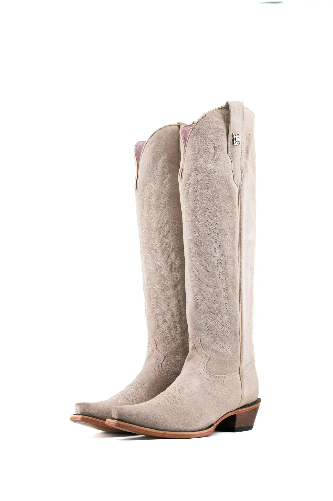 Georgina Gamuza Nude Tall Snip Toe Cowgirl Boot