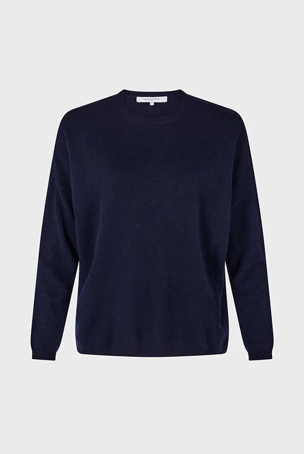 Gerard Darel JAZMINE BLUE LOOSE CASHMERE ROUND NECK SWEATER