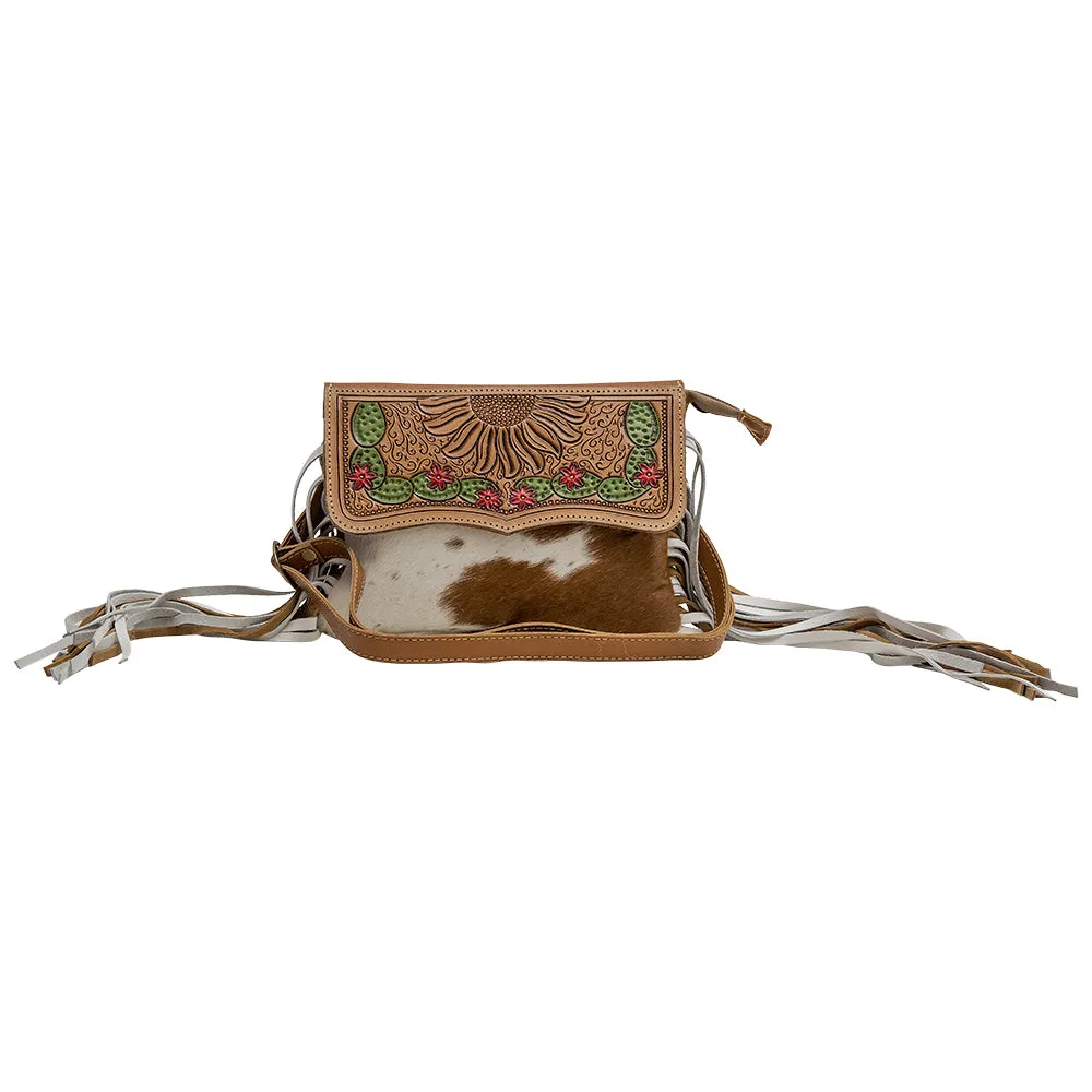 Glossy Moss Hand-Tooled Bag