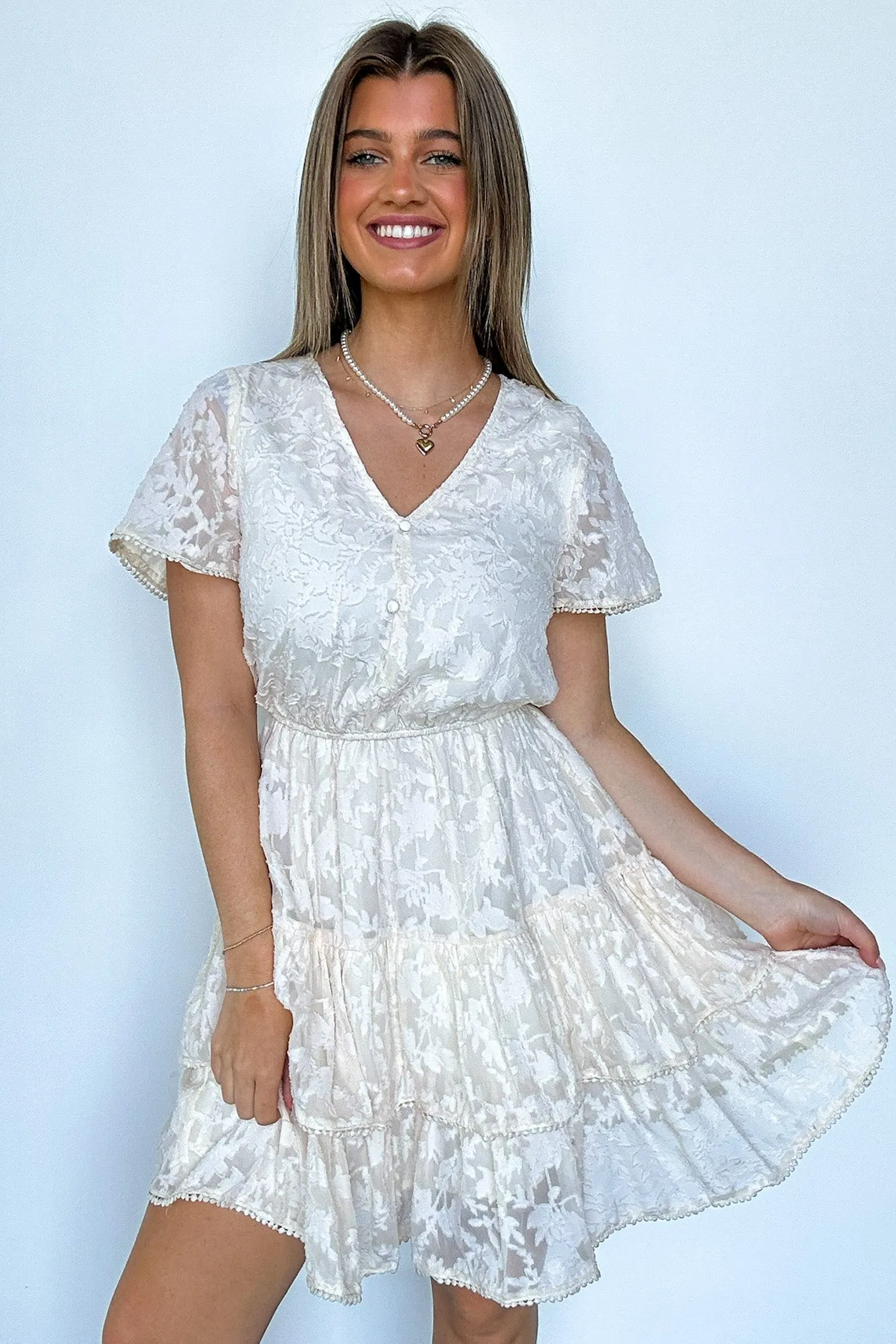 Gorgeous Excellence Lace Tiered Dress