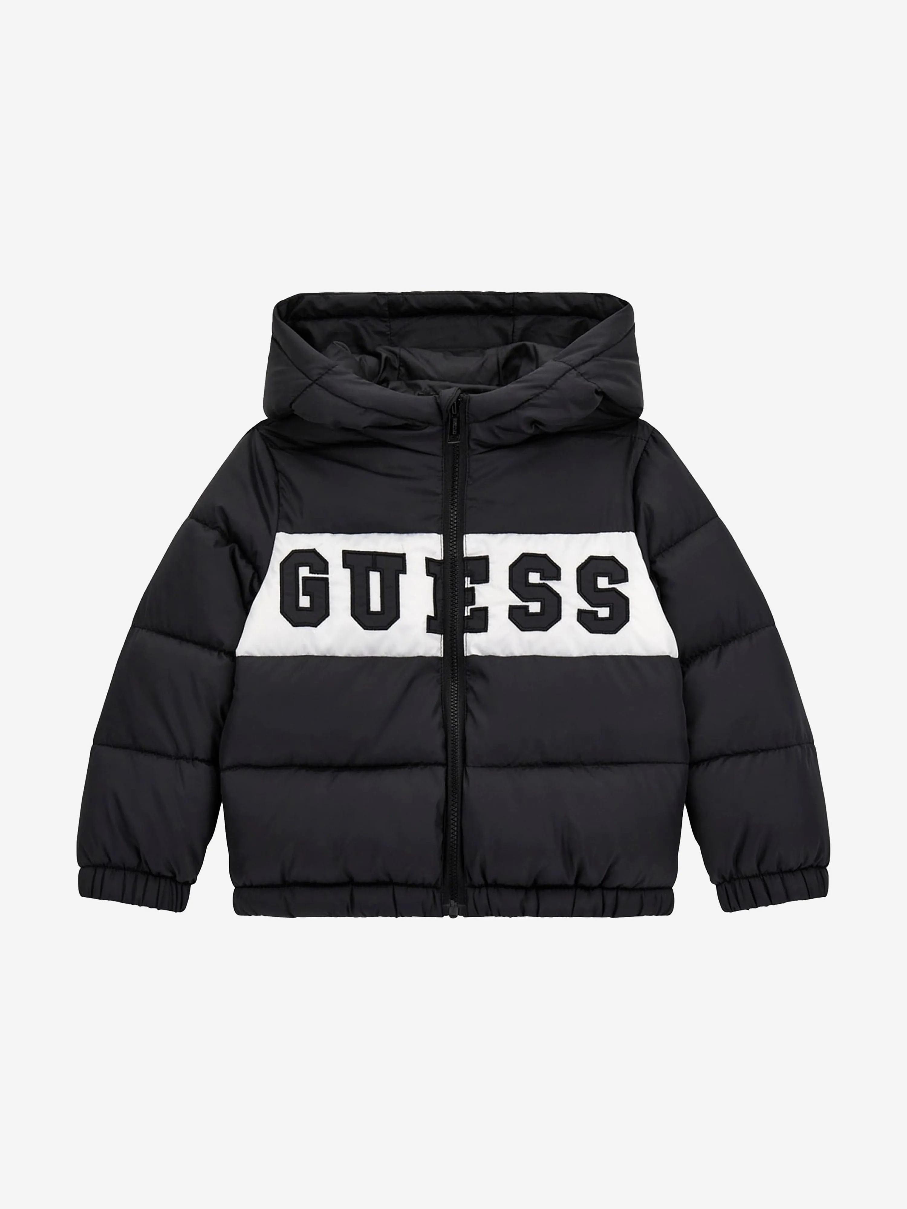 Guess Boys Logo Puffer Jacket in Black