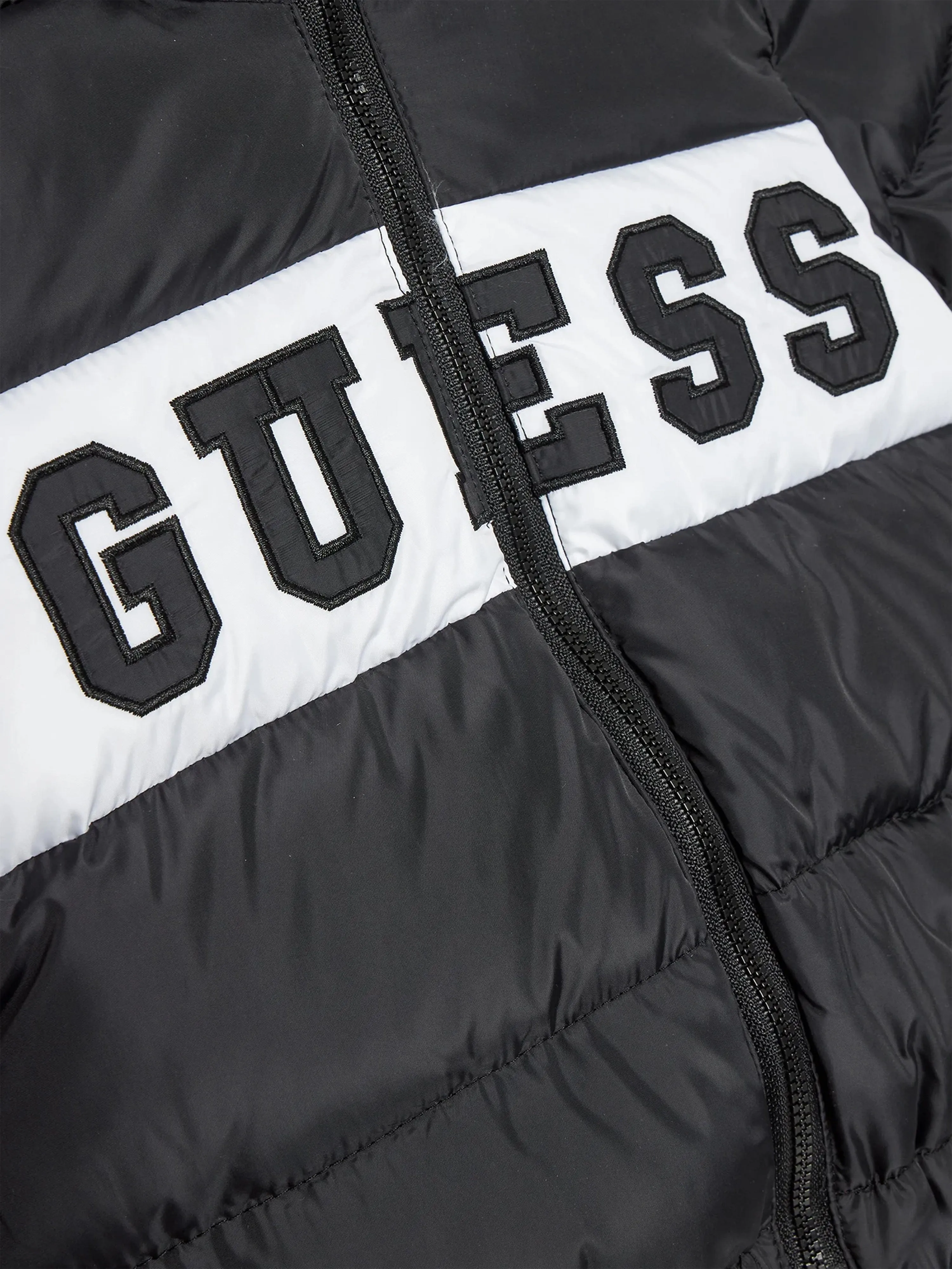 Guess Boys Logo Puffer Jacket in Black