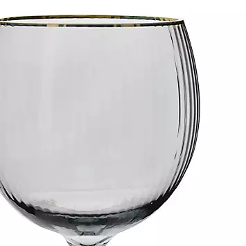 Hestia Set of 2 Grey Gin Glasses with Gold Rim | Kaleidoscope