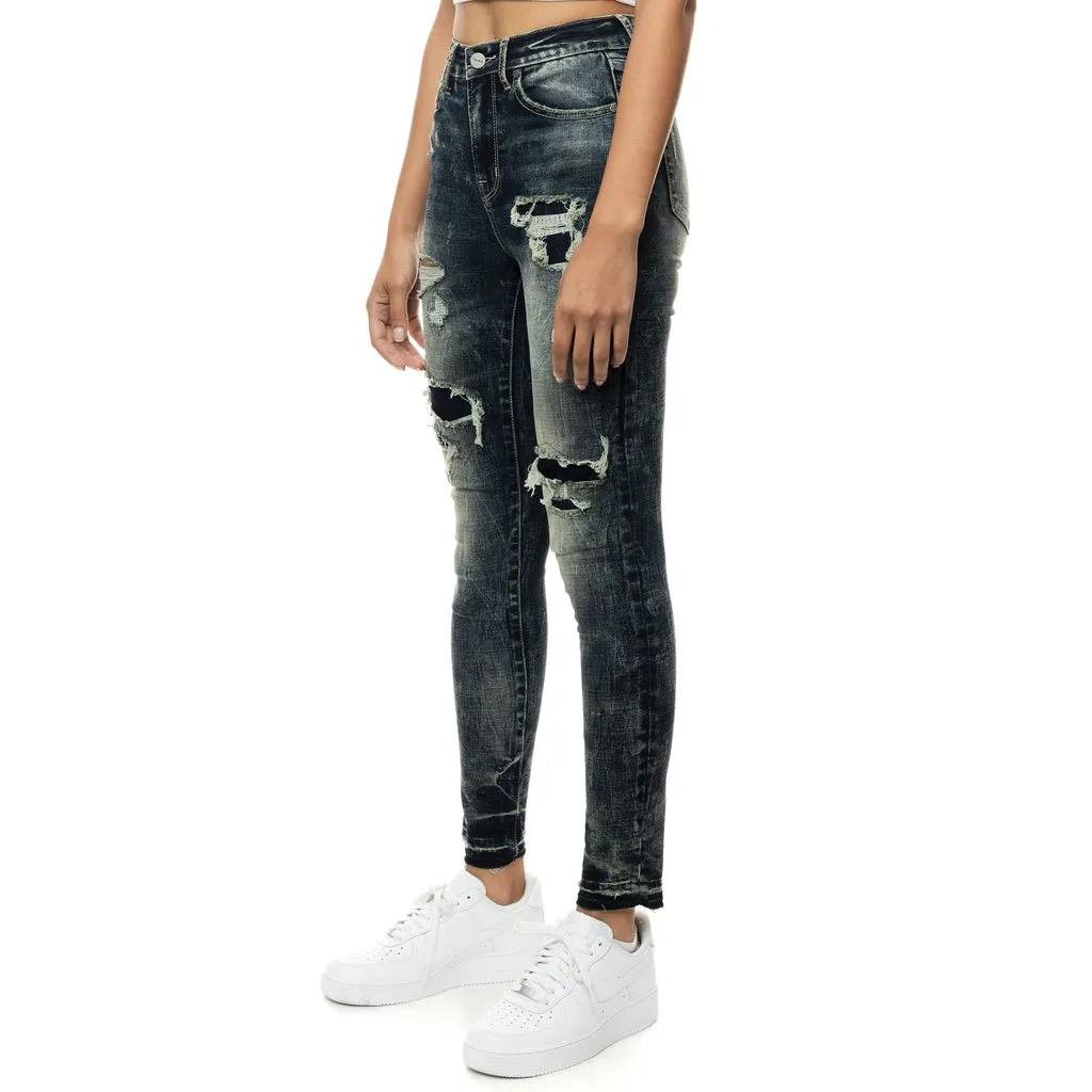 High Rise Super Skinny Heavy Ripoff Jeans - New Heaven Blue