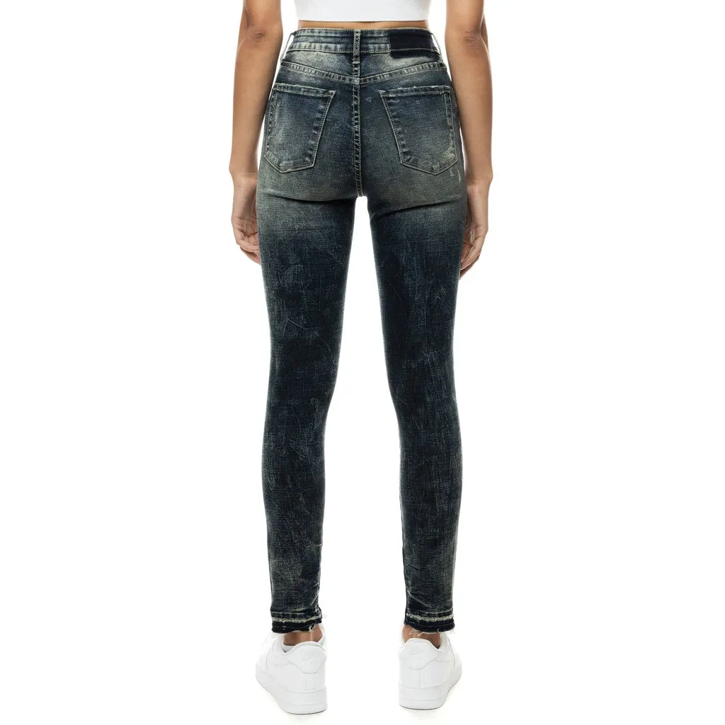 High Rise Super Skinny Heavy Ripoff Jeans - New Heaven Blue