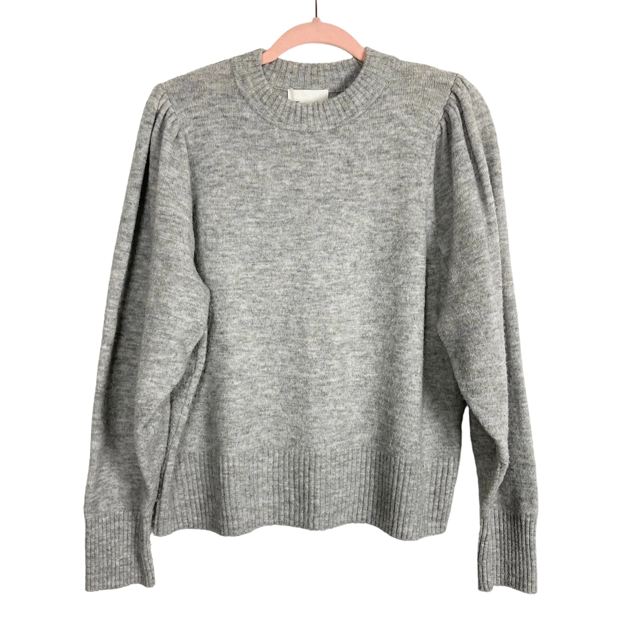 H&M Gray Puff Sleeve Sweater- Size L