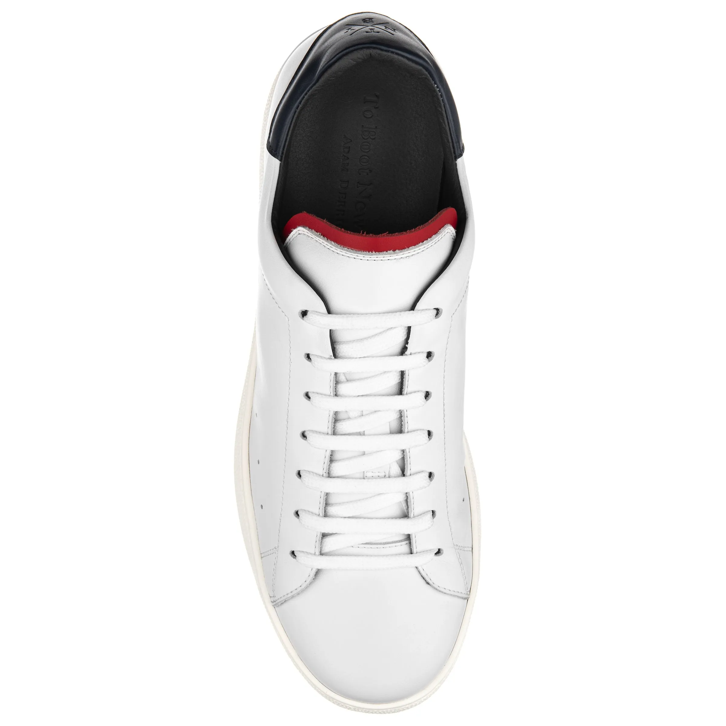 Hyde White/Red/Navy Calf Minimalist Sneaker