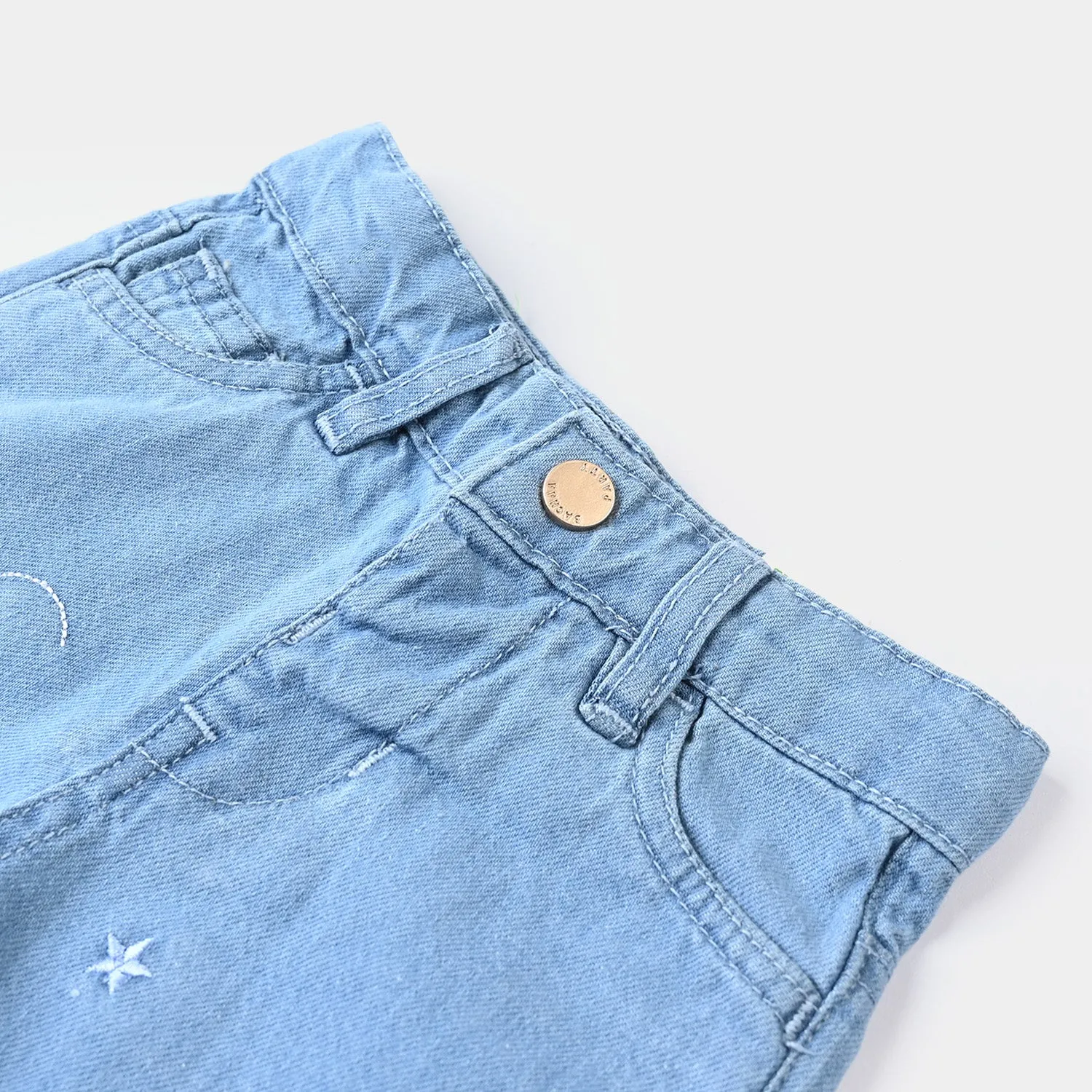 Infant Girls Denim rigid Short Garden-LIGHT BLUE