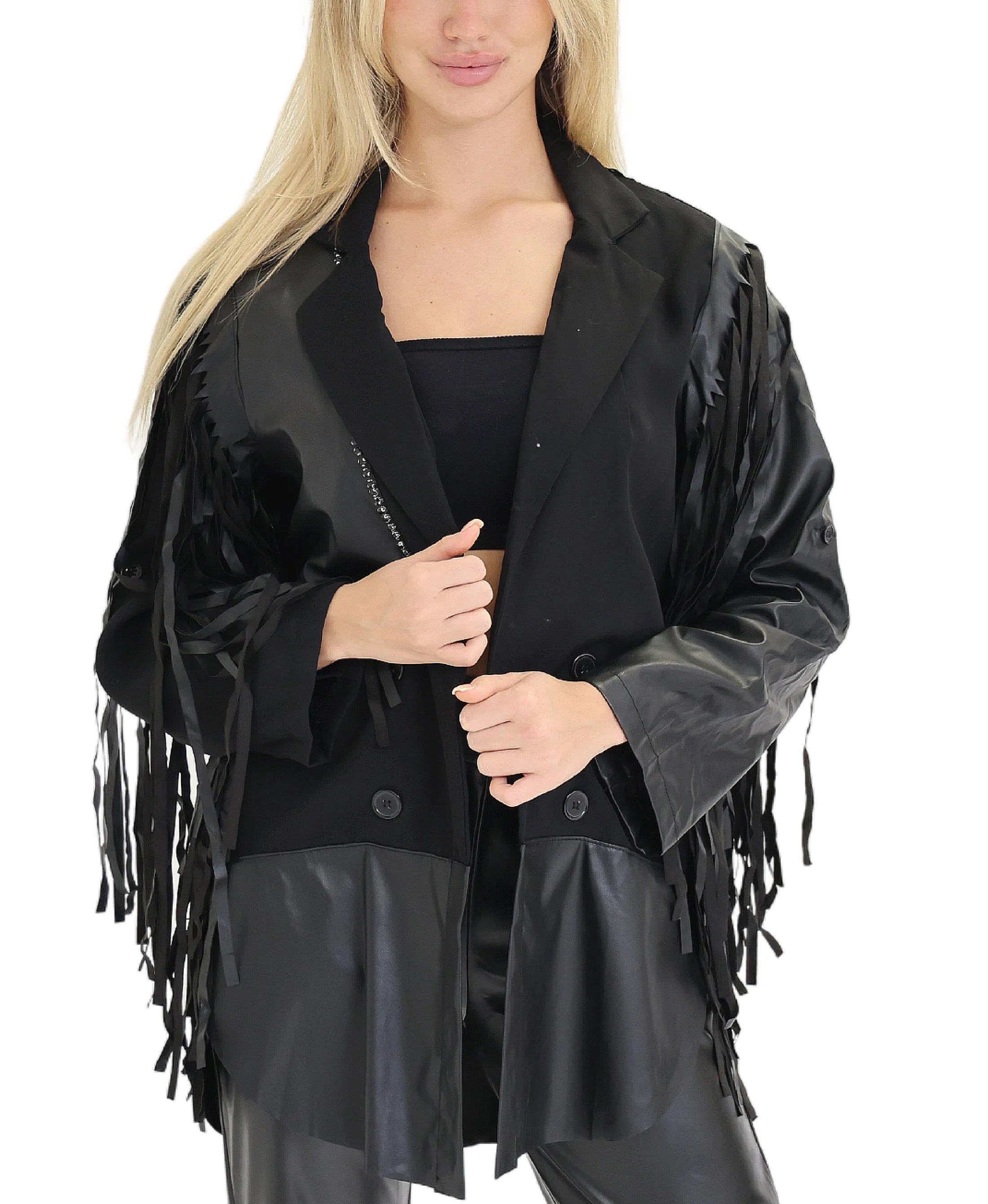 Jacket w/ Fringe Detail