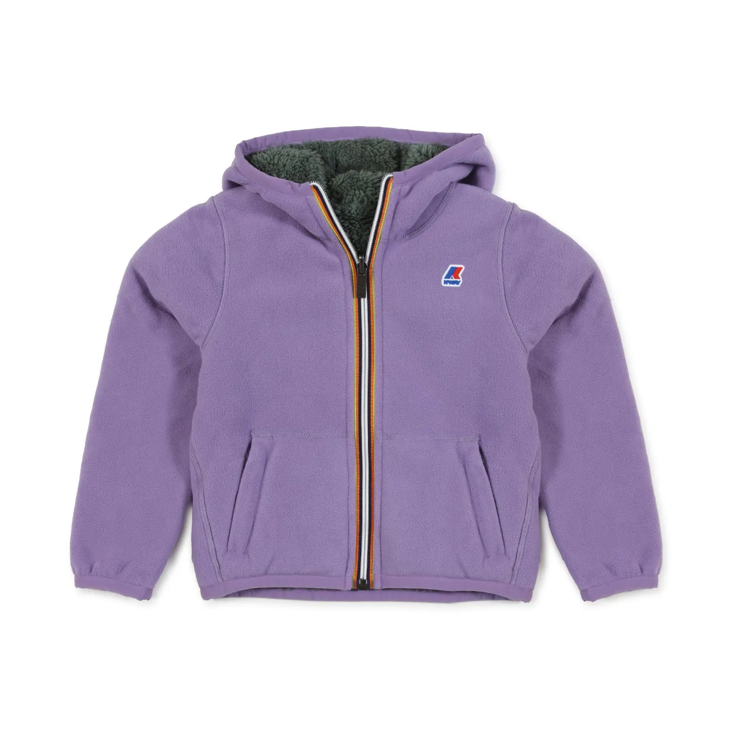 K-Way Purple And Green Lily Polar Double Jacket