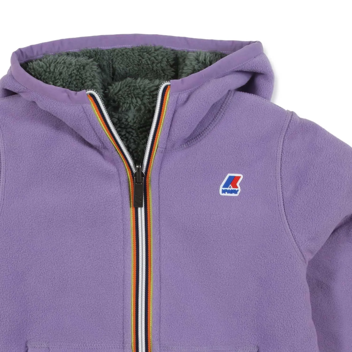 K-Way Purple And Green Lily Polar Double Jacket