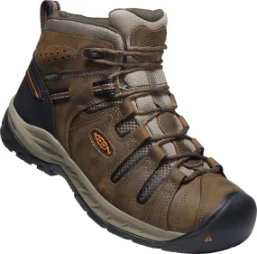 Keen Utility Mens Flint II Mid WP Soft Black Olive/Brindle Leather Work Boots