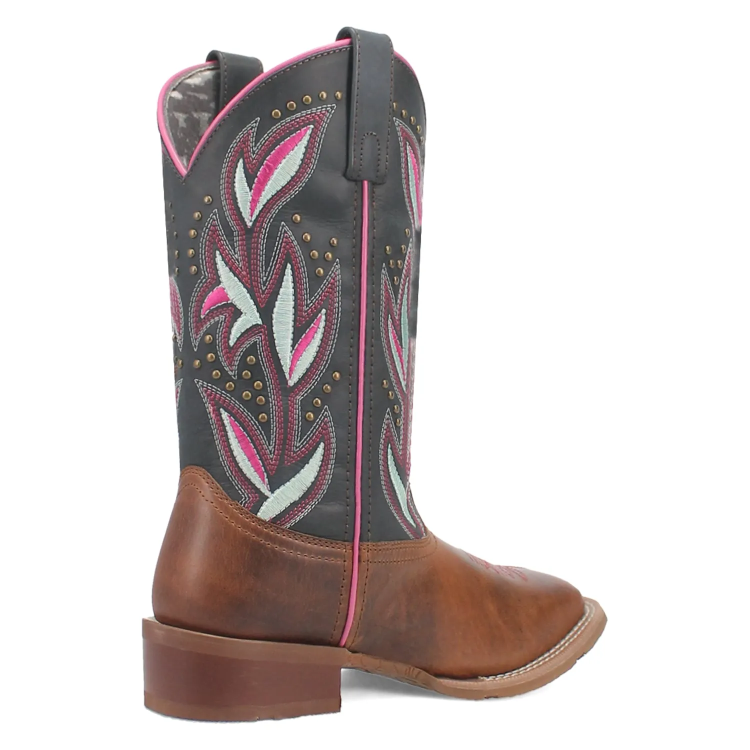 Laredo Womens Lydia Tan/Blue Leather Cowboy Boots