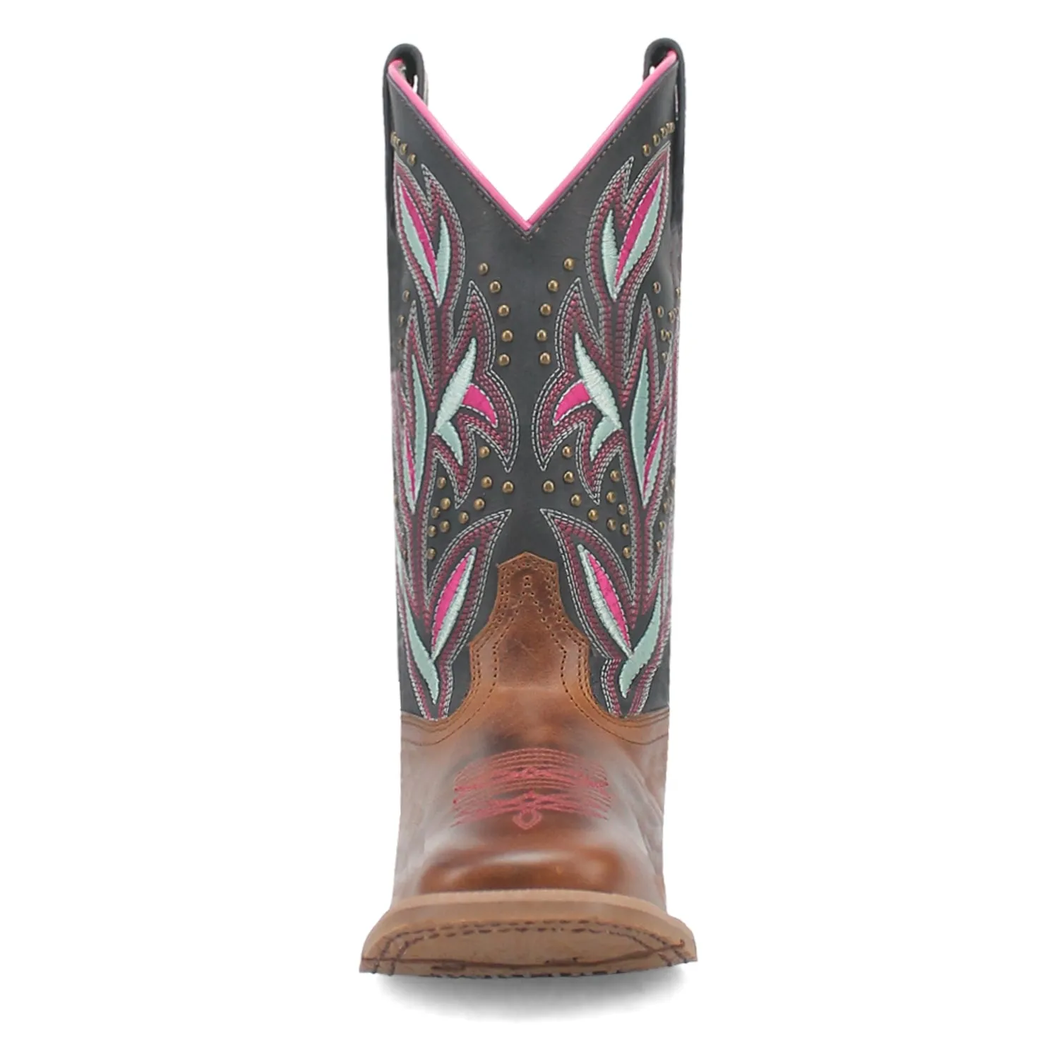 Laredo Womens Lydia Tan/Blue Leather Cowboy Boots