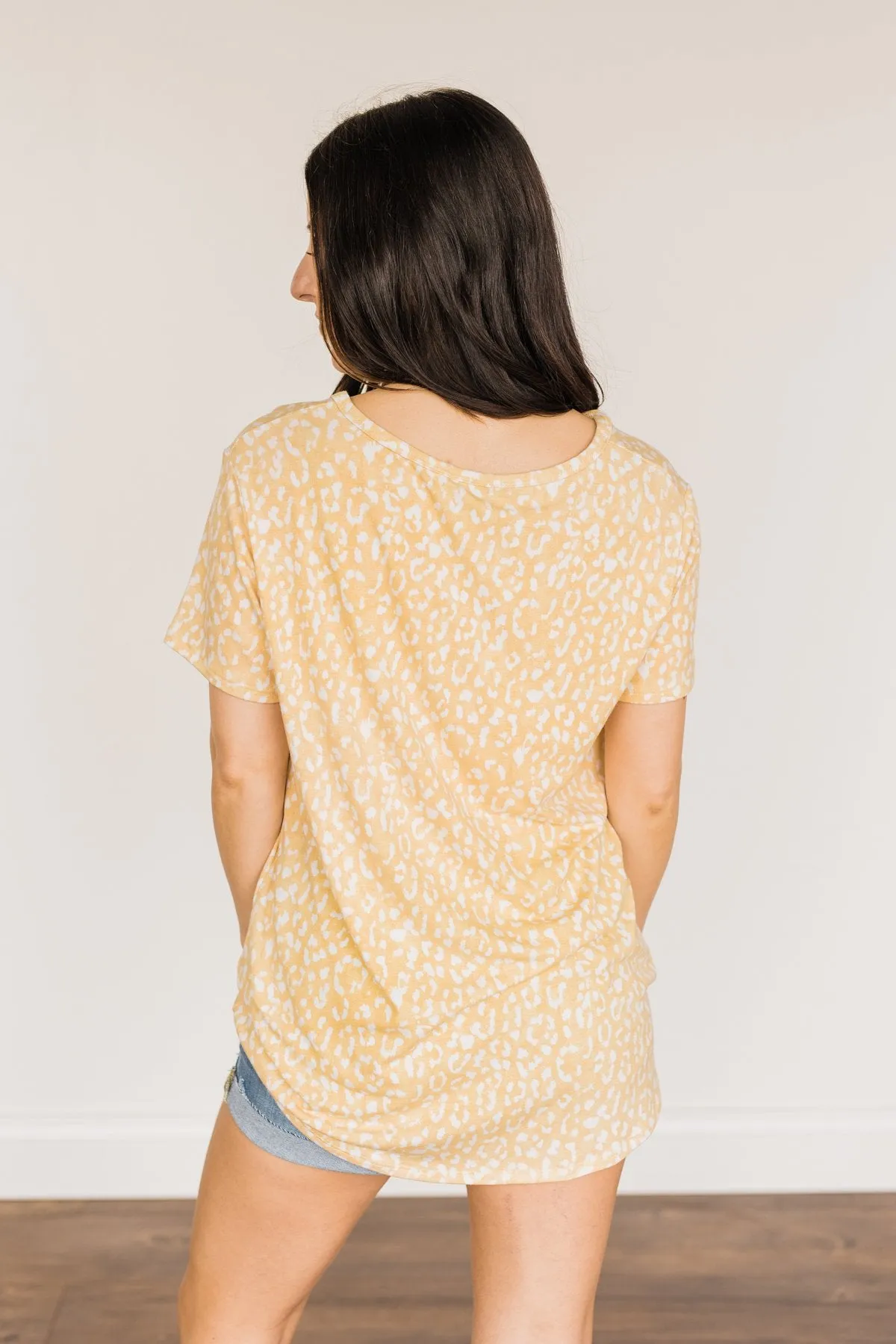 Lasting Impressions Leopard Notch Top- Soft Yellow