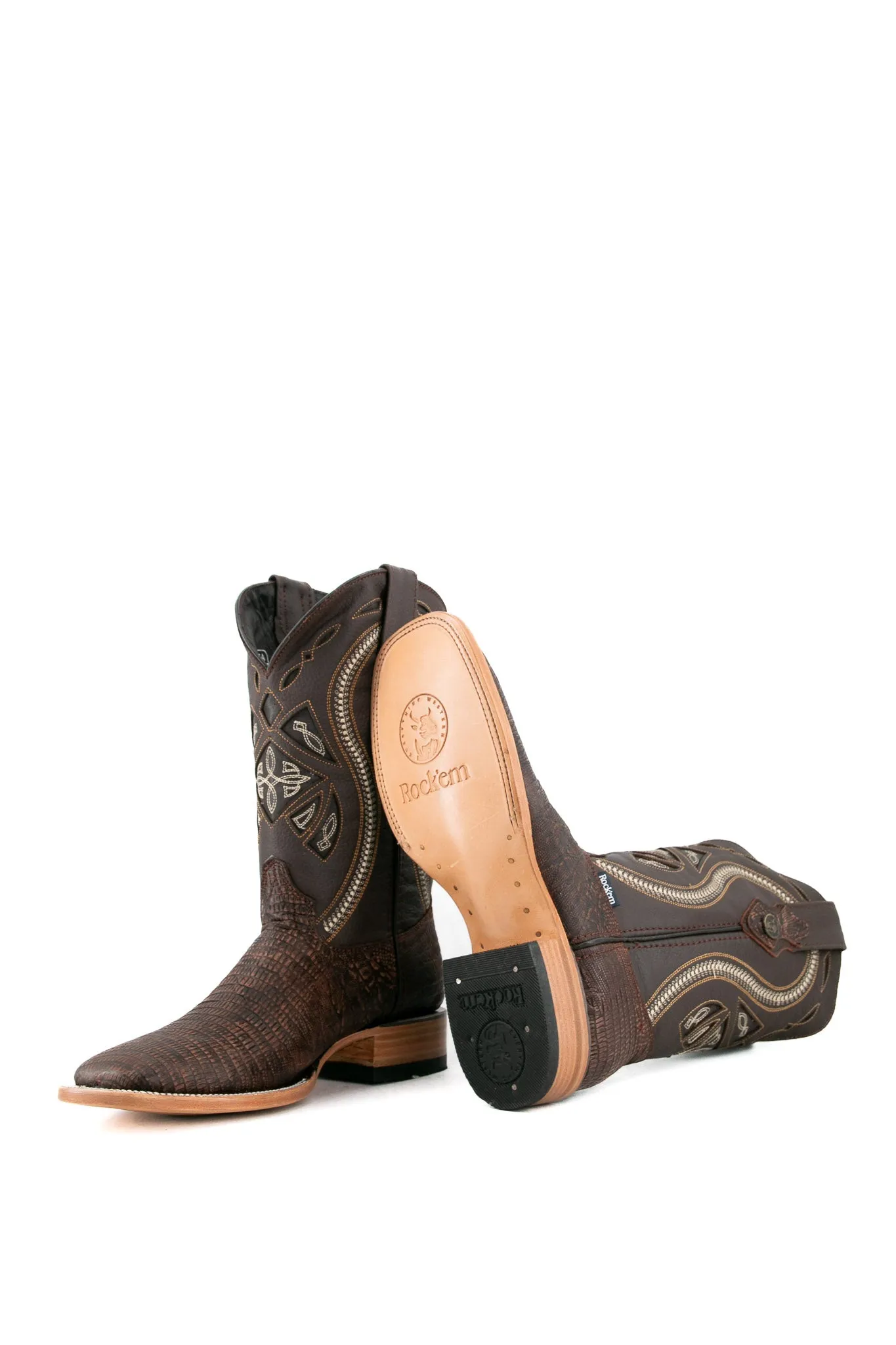 Lizard Matte Square Toe Cowboy Boot