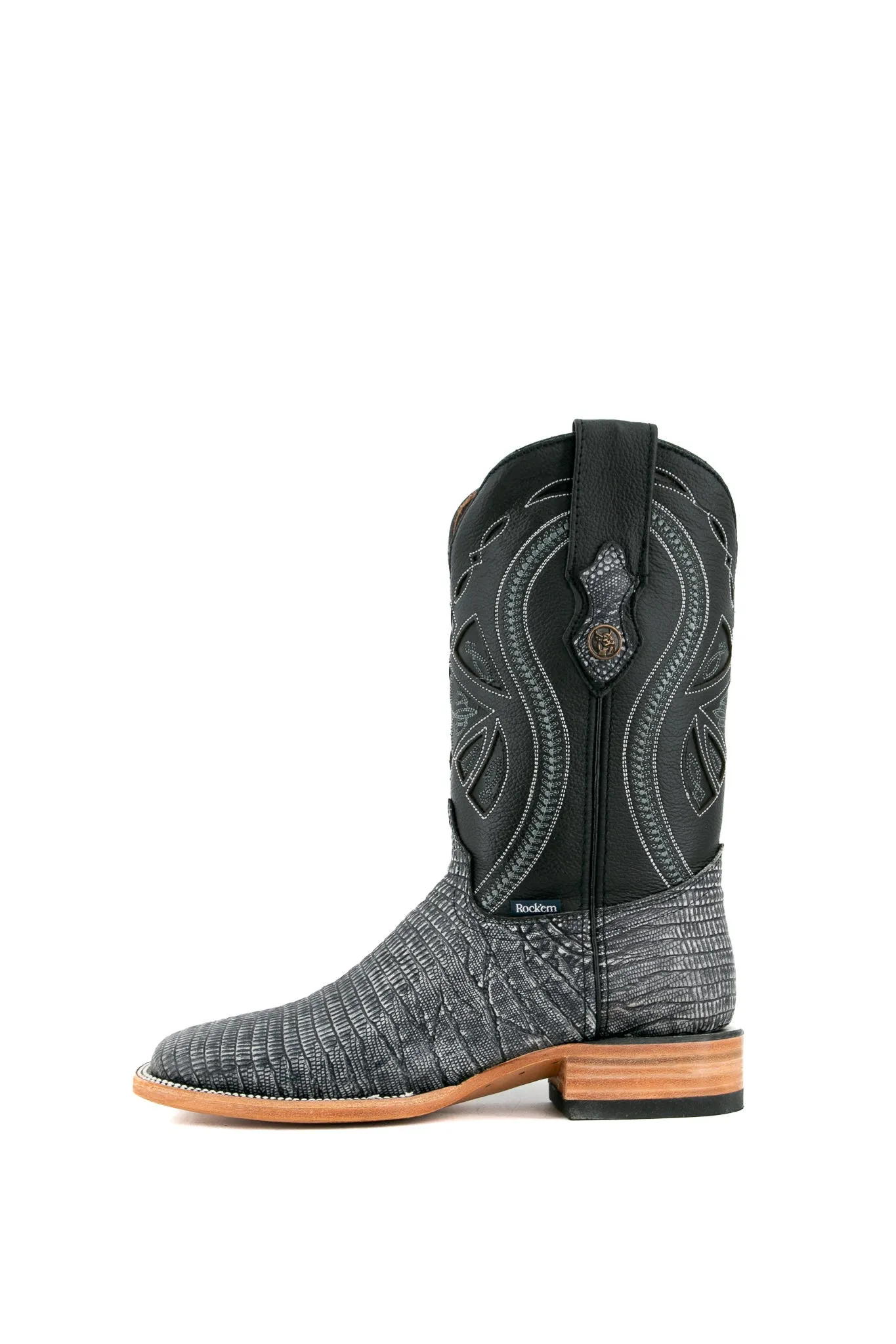 Lizard Matte Square Toe Cowboy Boot