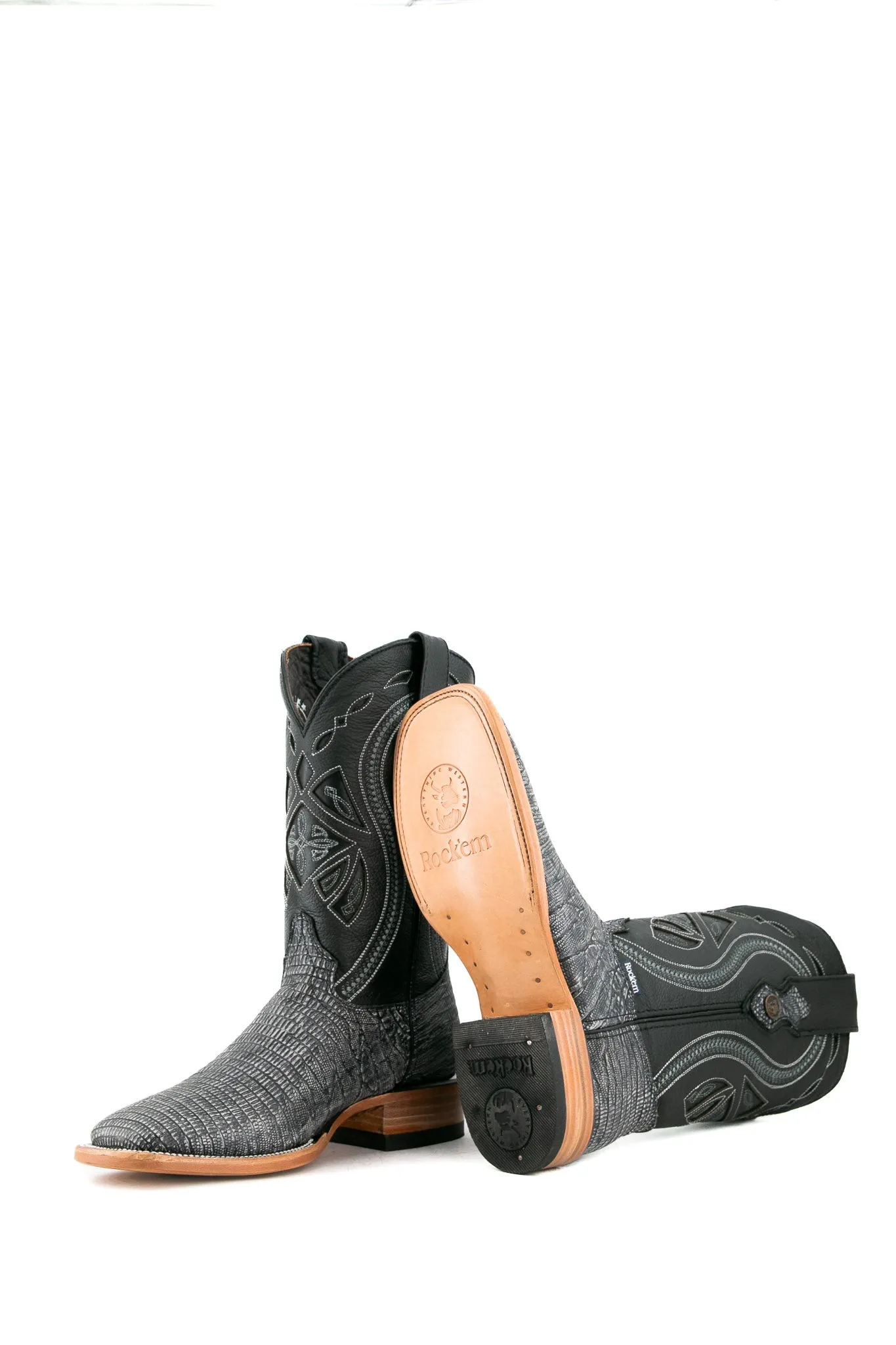 Lizard Matte Square Toe Cowboy Boot