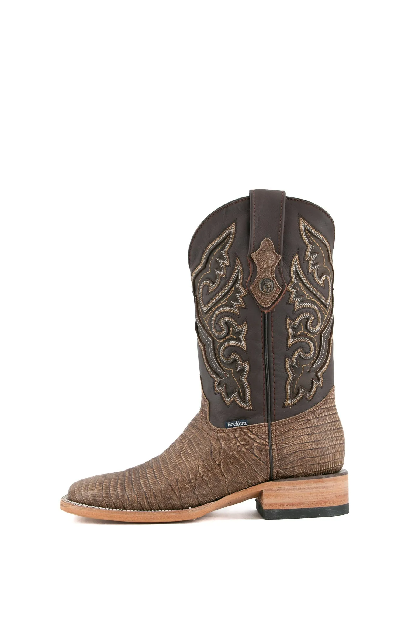 Lizard Matte Square Toe Cowboy Boot