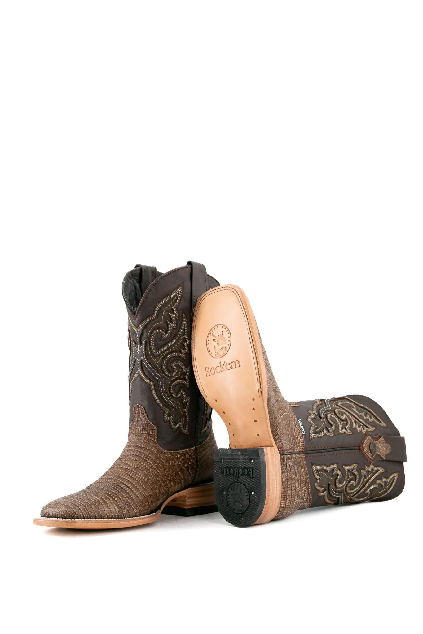 Lizard Matte Square Toe Cowboy Boot