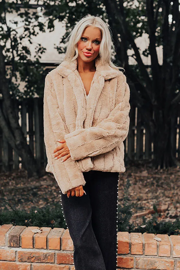 Luxe Feeling Plush Jacket in Iced Latte