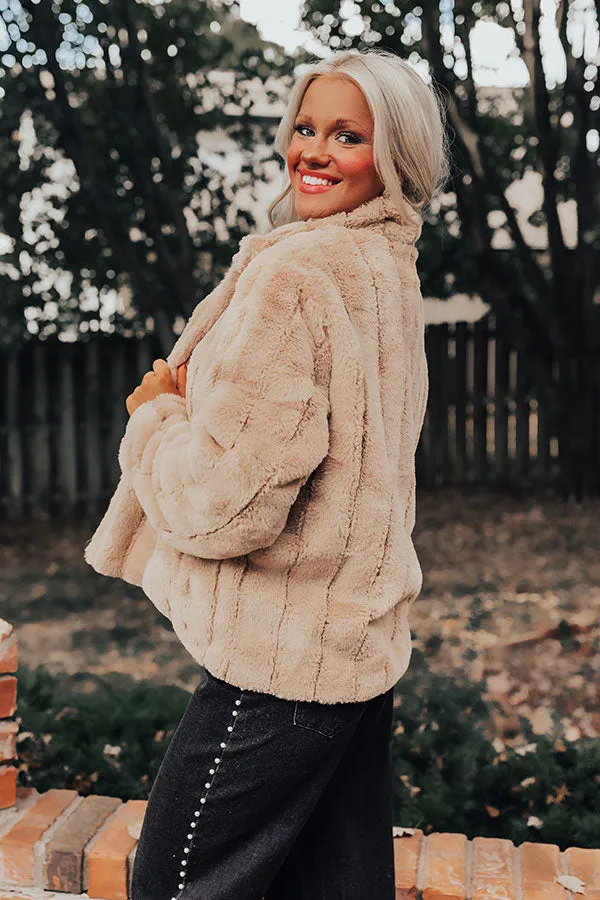 Luxe Feeling Plush Jacket in Iced Latte