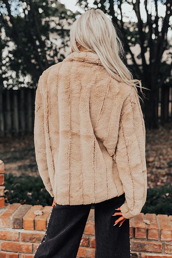 Luxe Feeling Plush Jacket in Iced Latte