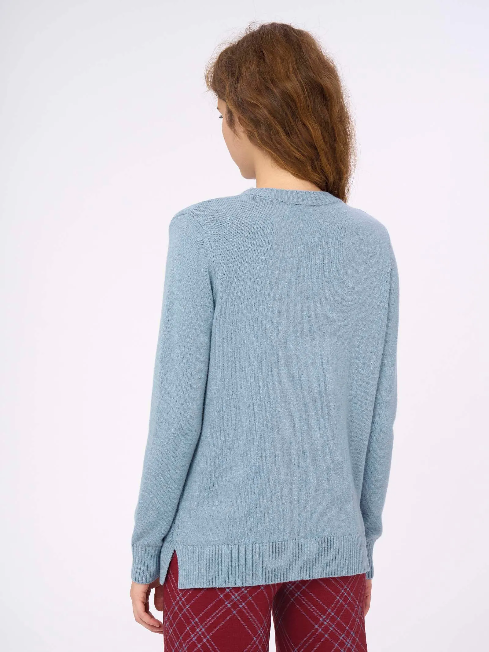 Maglia girocollo in filato Super Soft  - Ashley Blue