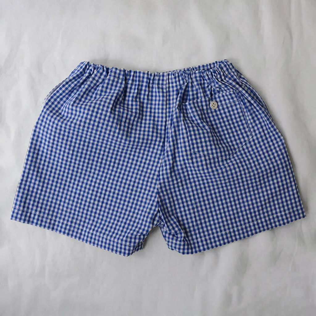 Makié Baby And Child Charlie Shorts Blue Gingham Checks