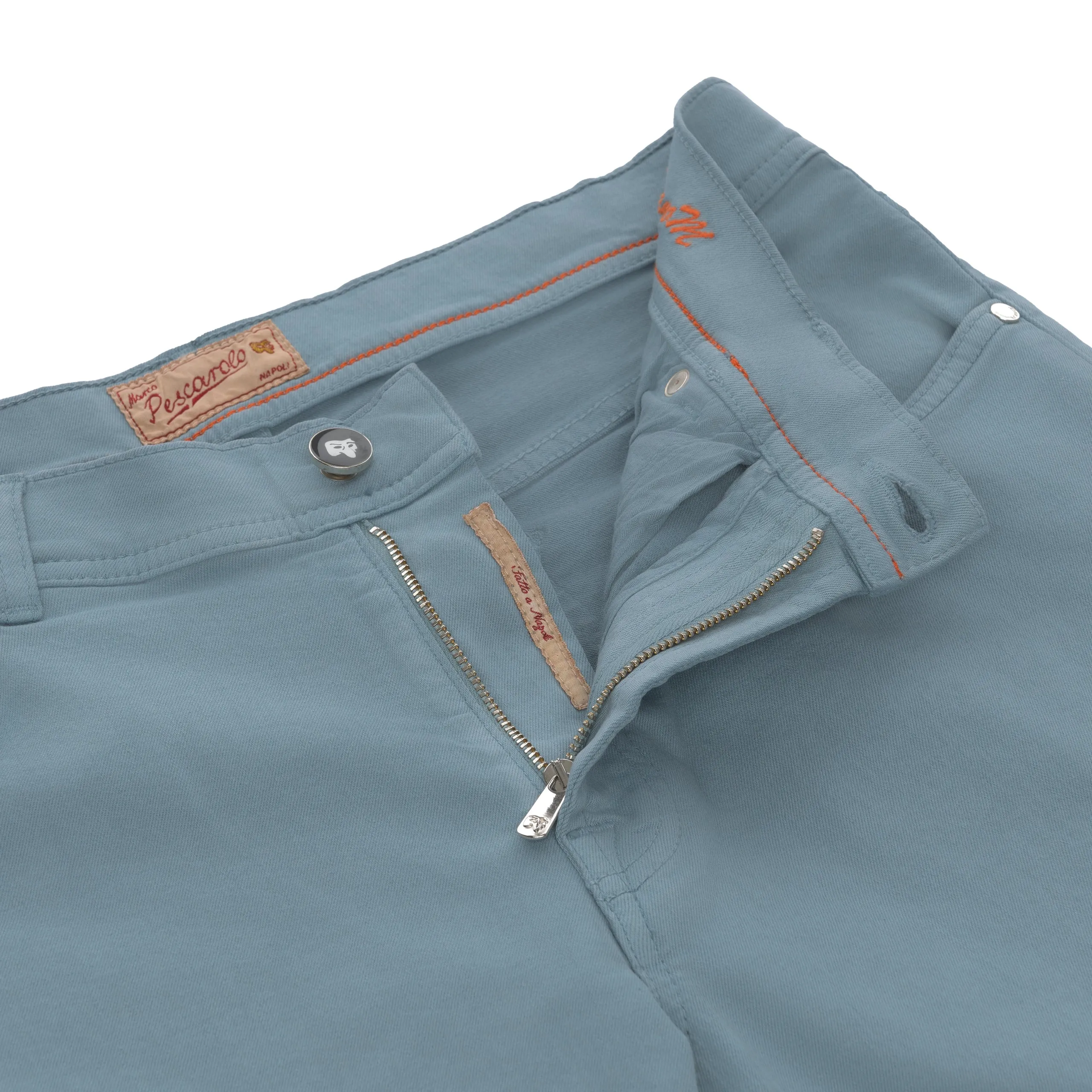  Marco Pescarolo Slim-Fit Stretch-Cotton Jeans in Sky Blue