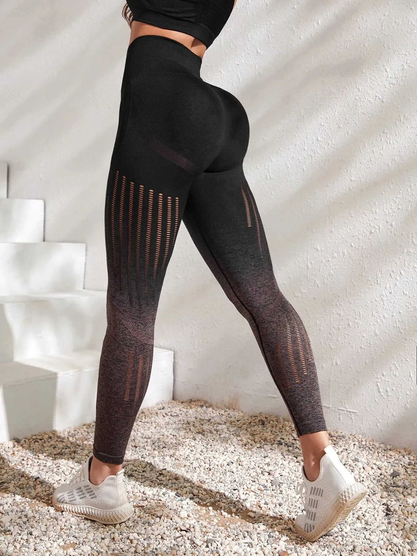 Mariam Ombre Hollow Out Leggings