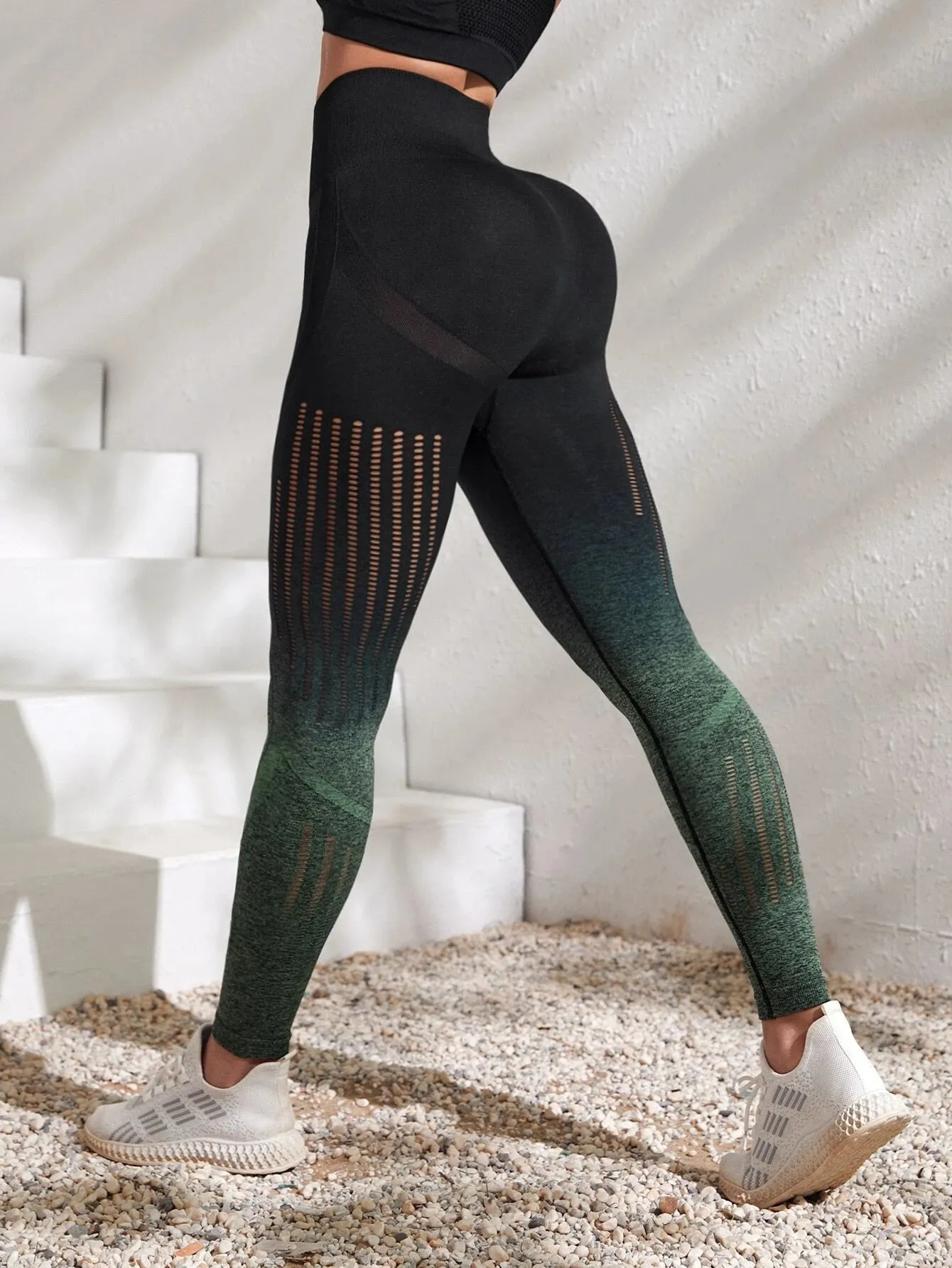 Mariam Ombre Hollow Out Leggings