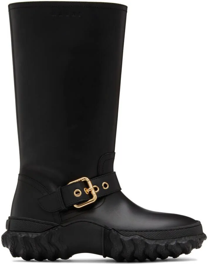 Marni Black Buckle Army Boot