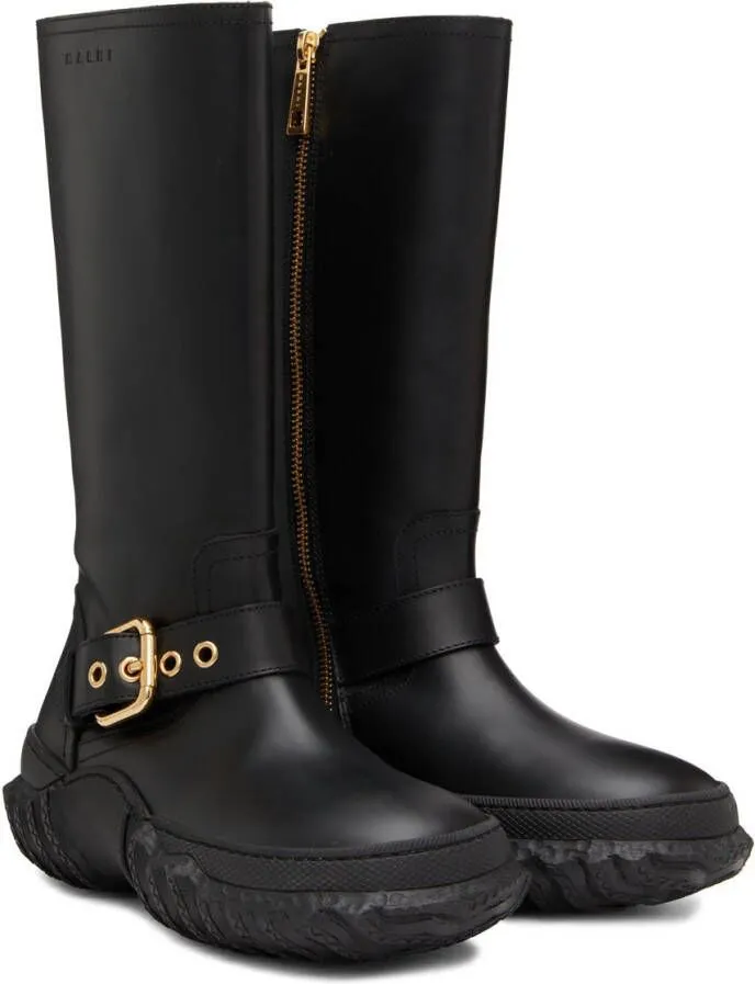 Marni Black Buckle Army Boot