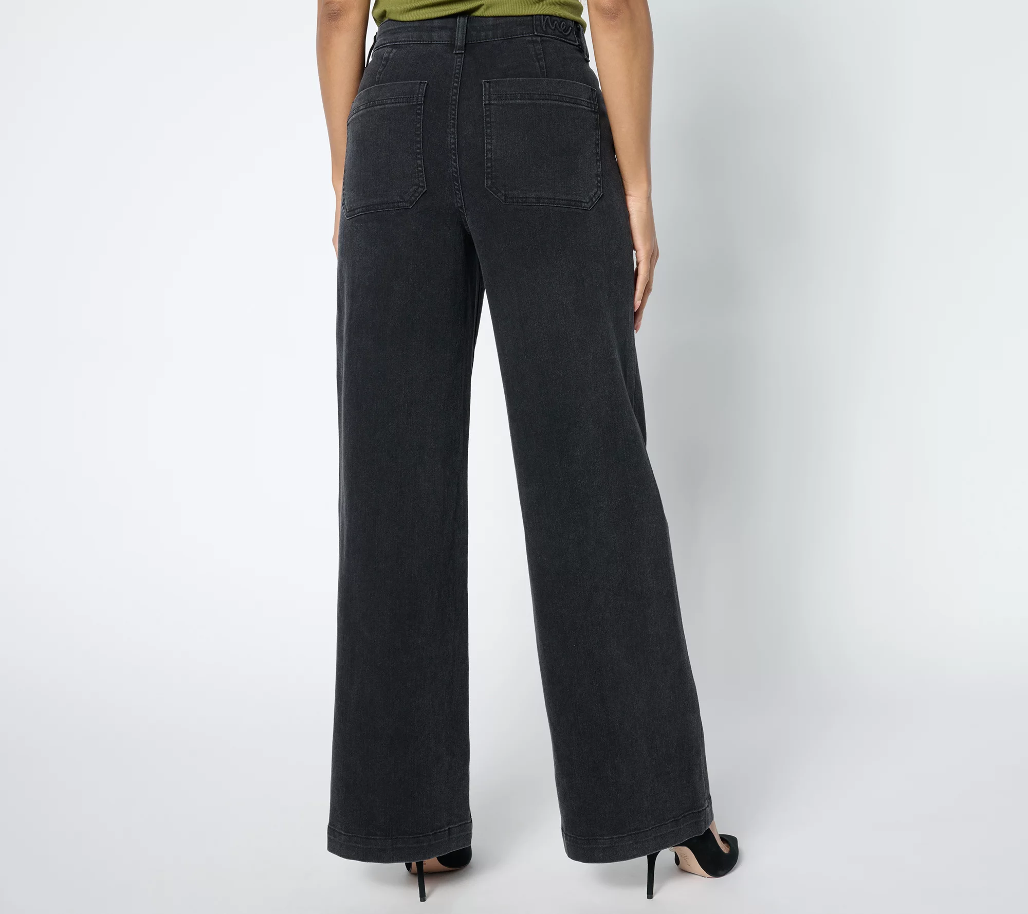 Me by Jennie Garth Petite Washed Black Relaxed Fit Jeans