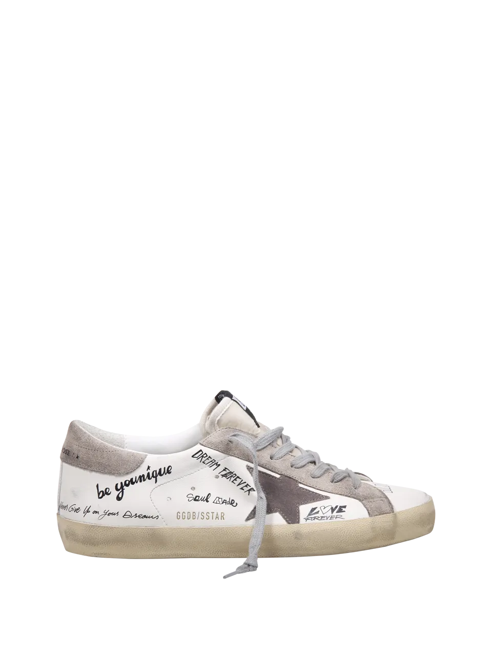 MEN GOLDEN GOOSE WHITE LEATHER SUPER-STAR SNEAKER