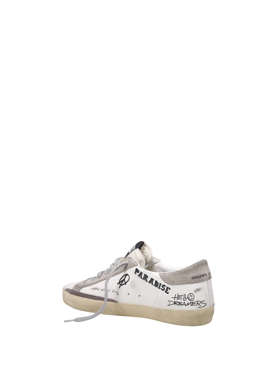 MEN GOLDEN GOOSE WHITE LEATHER SUPER-STAR SNEAKER