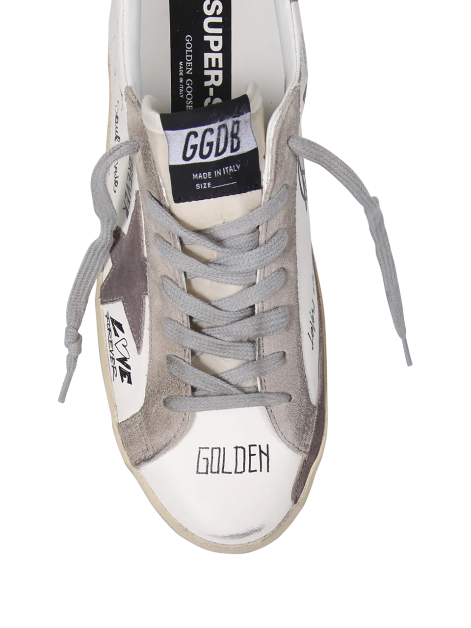 MEN GOLDEN GOOSE WHITE LEATHER SUPER-STAR SNEAKER