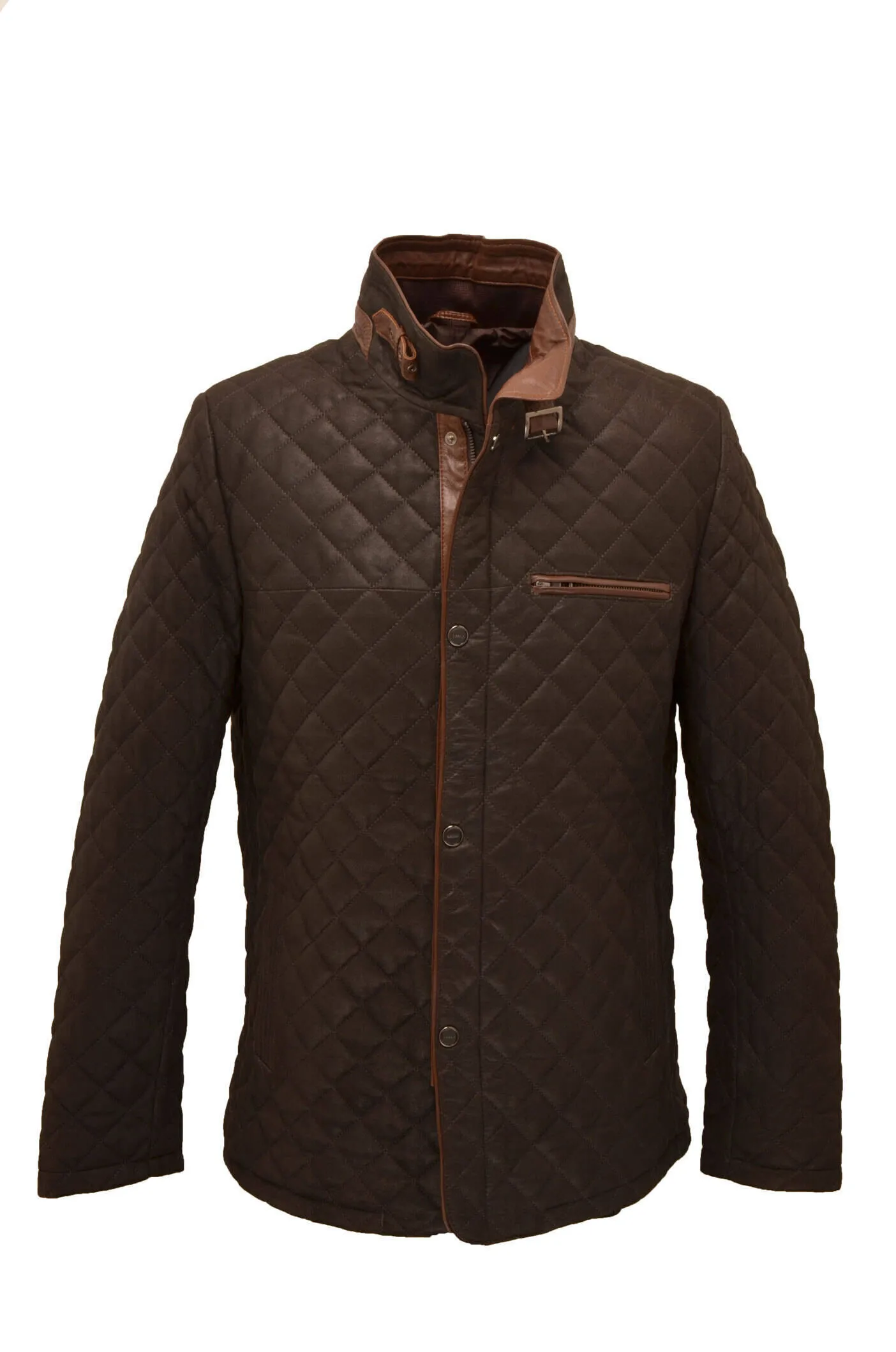 Men's brown nuplin leather jacket \e 09\