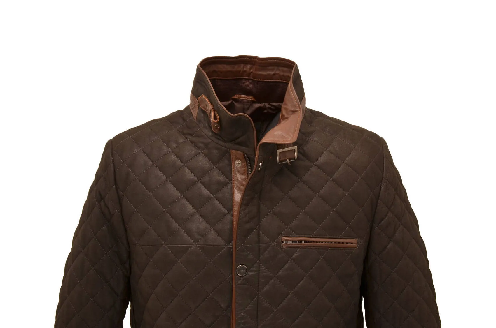 Men's brown nuplin leather jacket \e 09\